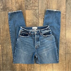 abercrombie & fitch curve love the dad high rise jean in medium wash size 28/6 L